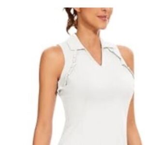 White Faux Lilly Martina Sleeveless Polo